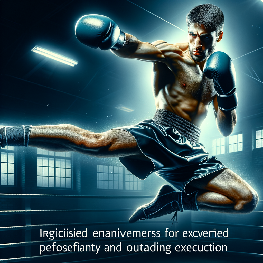 Professional kickboxer mastering advanced kickboxing techniques for improved efficiency and performance in a streamlined training session