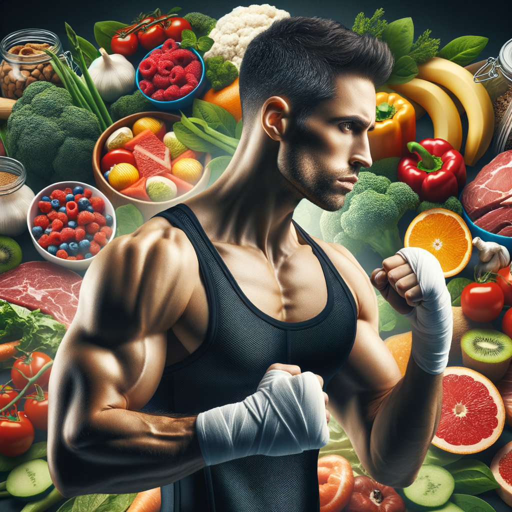 Professional kickboxer following a high-energy nutrition plan for kickboxing, emphasizing the importance of a balanced kickboxing diet for improving performance and fueling training.
